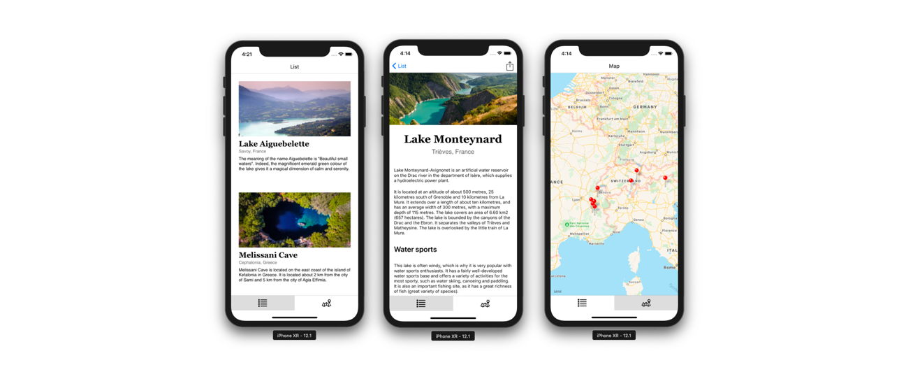 Application mobile React Native waterscapes