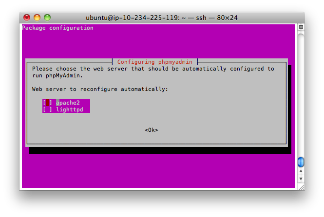 ssh ubuntu ec2 install phpmyadmin