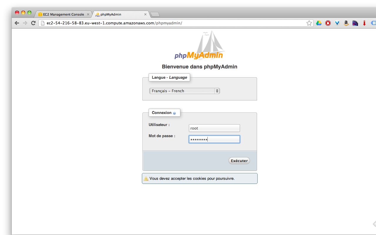 ubuntu ec2 login phpmyadmin